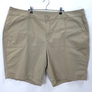 Lane Bryant Chino Shorts Women 28 Stretch Cotton Khaki Classic Preppy Everyday